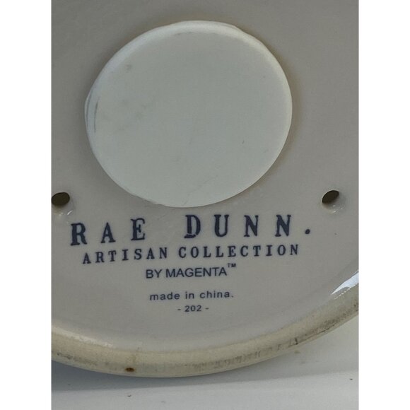 Rae Dunn Ceramic Birdhouse With Burlap Bow & "Rest" Text Blue - Picture 7 of 7